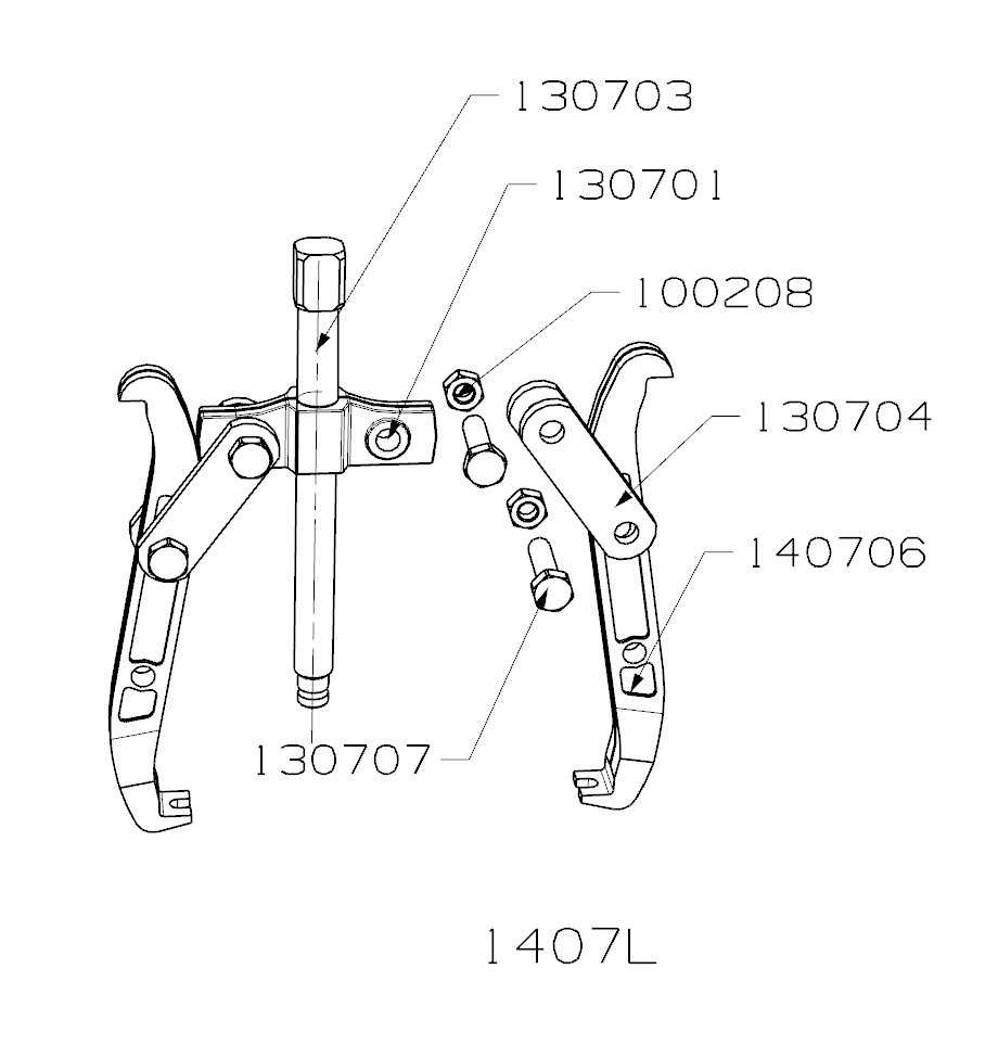 EXTRACTOR REVERSIBLE FORZA SERIE 1400L DE 2 PATAS LARGAS